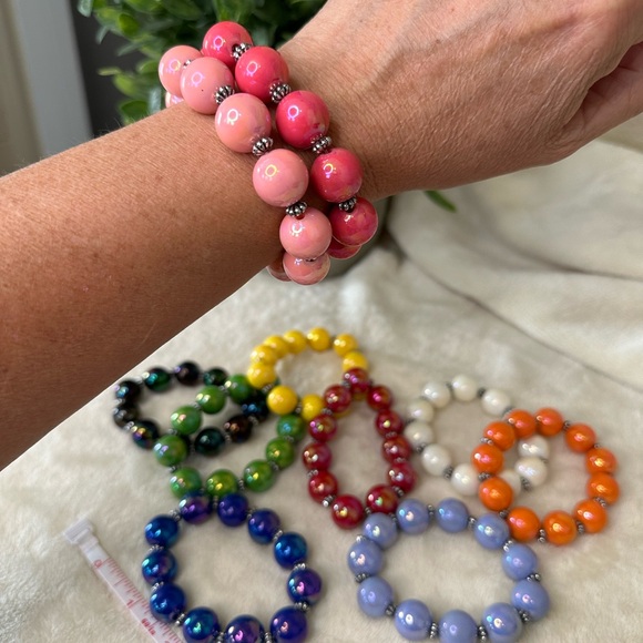 Garold Miller set of 10 fun iridescent stretch bracelets - Picture 4 of 4